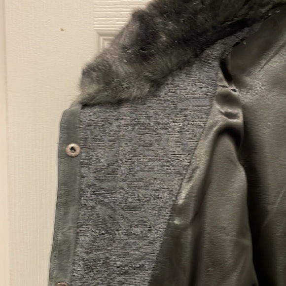 COLDWATER CREEK gray Leather SUEDE sz 22 Women’s JACKET. EUC Lots of Details! - Picture 10 of 12